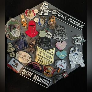 Star Wars enamel pin collection.